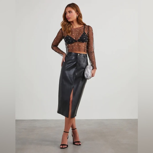 NWT Mesh Pearl and Crystal Top VICI - Picture 2 of 4